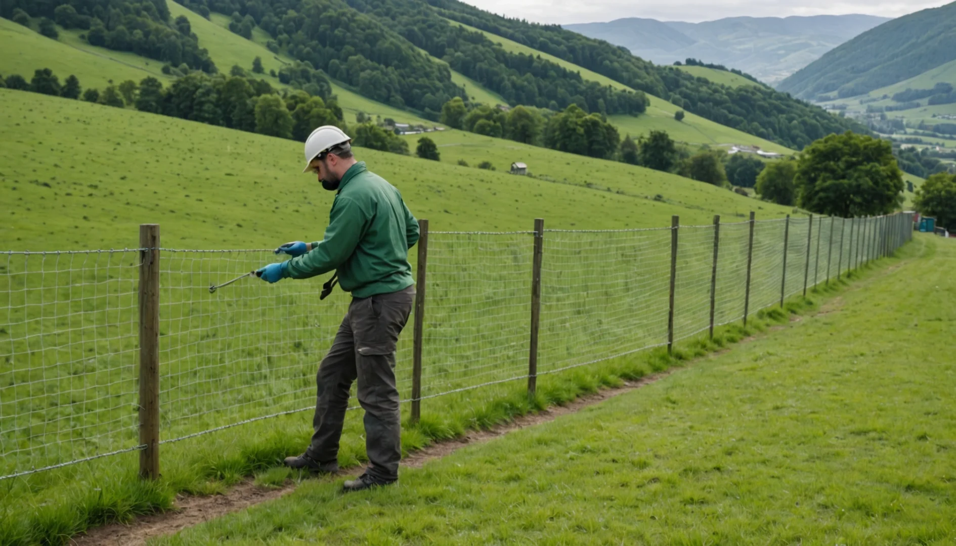 installer grillage souple en pente