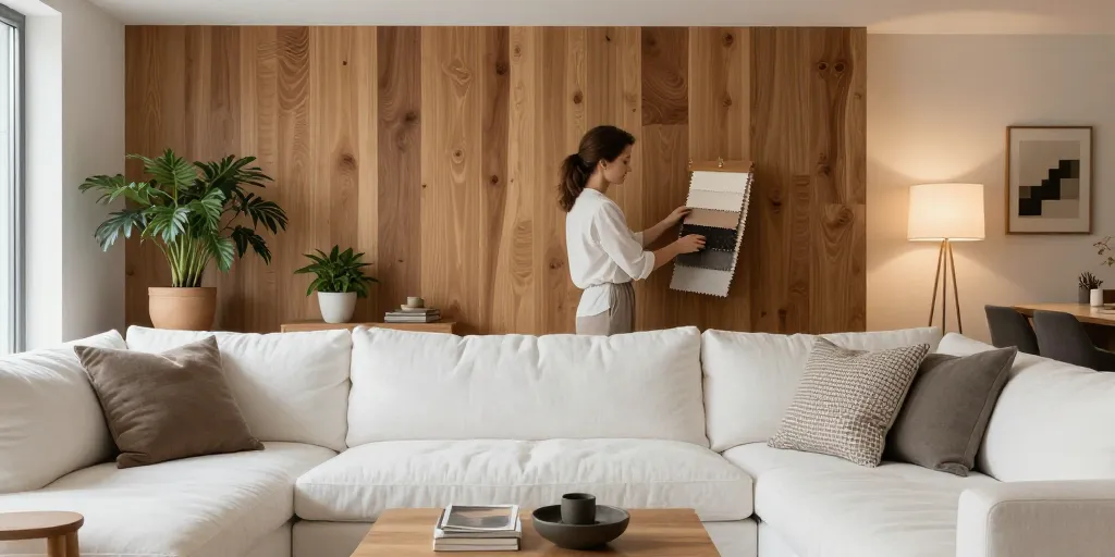 cocooning salon bois et blanc
