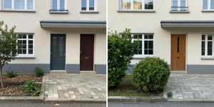 aménagement jardin extérieur devant maison